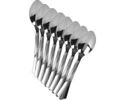Urban Living BBQ/verjaardag/outdoor bestek - lepels - 16x - kunststof - 16 cm - zilver - herbruikbaar