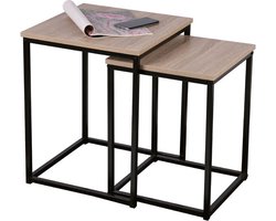 Urban Living Bijzettafels Colorado - Salontafels - 40x40x50/35x35x45CM - Hout