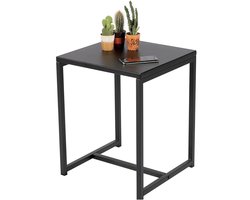 Urban Living Bijzettafel/salontafel Mambo - zwart - metaal - vierkant - 40 x 40 x 50 cm - Koffietafel