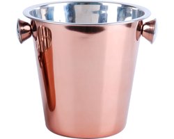 Urban Living Champagne & wijnfles koeler/ijsemmer - koper - RVS - 22 x 21 cm