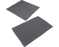 Urban Living Douche anti-slip en droogloop mat/tapijt - badkamer set - rubber/polyester - antraciet