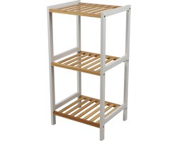 Urban Living Douche/badkamer opberg rekje - bamboe - 3 lagen - 35 x 30 x 70 cm