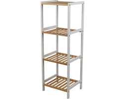 Urban Living Douche/badkamer opberg rekje - bamboe - 4 lagen - 35 x 30 x 100 cm