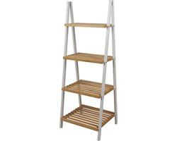 Urban Living Douche/badkamer opberg rekje - bamboe - 4 lagen - 40 x 30 x 109 cm