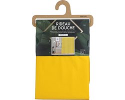 Urban Living Douchegordijn met ringen - geel - pvc - 180 x 200 cm - Voor bad en douche