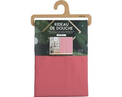 Urban Living Douchegordijn met ringen - oudroze - pvc - 180 x 200 cm - Voor bad en douche