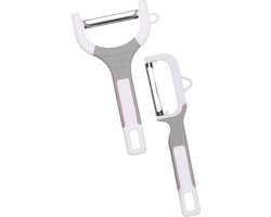 Urban Living Dunschillers - set 2x - grijs - kunststof - rvs - aardappel en fruit schilmesjes - schillen - keuken