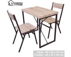 Urban Living - Eetkamertafel met 2 stoelen