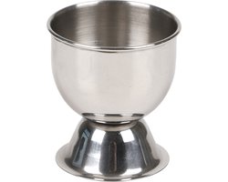 Urban Living Eierdopjes - zilver - RVS /metaal - set 2x stuks - brede onderzijde