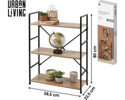 Urban Living Etagère kast 3 planken - Opbergkast open - Boekenkast met 3 lagen
