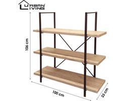 Urban Living - Industiële Kast met 3 Planken