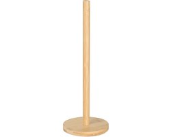 Urban Living Keukenrolhouder - 1 rol - bamboe - lichtbruin - 33 x 12 cm