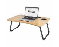 Urban Living Laptoptafel / schoottafel / bedtafel - hout/metaal - 60 x 40 x 26 cm