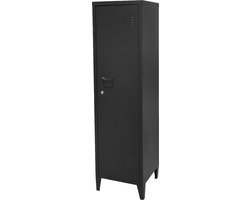 Urban Living Metalen Locker Industrieel 38x38x137 cm - Zwart
