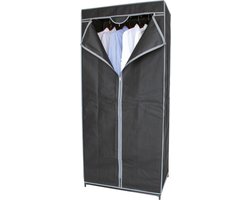 Urban Living Mobiele kledingkast met hang stang - opvouwbaar - grijs - 70 x 45 x 160 cm