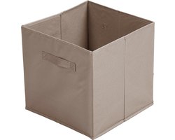Urban Living Opbergmand Square Box - karton/kunststof - 29 liter - beige - 31 x 31 cm - Vakkenkast