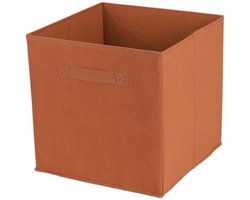 Urban Living Opbergmand Square Box - karton/kunststof - 29 liter - oranje - 31 x 31 cm - Vakkenkast