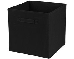 Urban Living Opbergmand Square Box - karton/kunststof - 29 liter - zwart - 31 x 31 cm - Vakkenkast