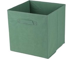 Urban Living Opbergmand/kastmand Square Box - karton/kunststof - 29 liter - groen - 31 x 31 x 31 cm - Vakkenkast manden