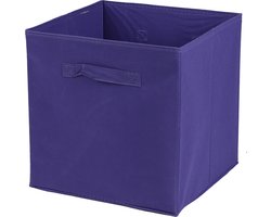 Urban Living Opbergmand/kastmand Square Box - karton/kunststof - 29L - paars - 31x31 cm - Vakkenkast manden