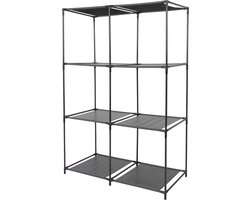 Urban Living Opbergrek 3-laags - metaal - kunststof - zwart - 68 x 104 cm - voor opbergmanden