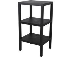 Urban Living Opbergrek 3-laags - zwart - kunststof - 39 x 33 x 72 cm - schuur/zolder rekje