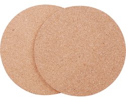 Urban Living Pannen onderzetters rond - 2x - kurk - D18 cm - Pannen/ovenschalen