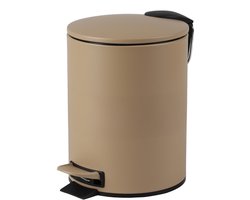 Urban Living Pedaalemmer Toulon - beige - 3 liter - metaal - L17 x H23 cm - soft-close - toilet/badkamer