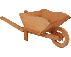 Urban Living plantenbak/bloembak kruiwagen - hout - 73 x 31 x 28 cm - decoratie