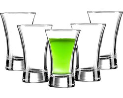 Urban Living Shotglaasjes/borrelglazen Krosno - transparant glas - 6x stuks - 40 ml - shotjes