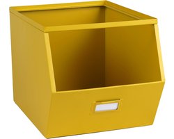 Urban Living Stapelbare opbergmand - Open Metal Box - 23 x 32 x 21 cm - metaal - geel