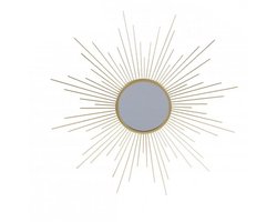 Urban Living Wandspiegel Sunshine - goud - zon - metaal - Dia 60cm