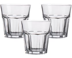 Urban Living Waterglazen Vegas - transparant glas - 3x stuks - 270 ml - drinkglazen/sapglazen