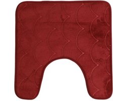 Urban Living WC badmat tapijt - donkerrood - memory foam - 49 x 49 cm - badkamerkleedje