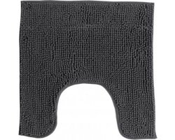 Urban Living WC/Toilet Badkamerkleedje/badmat tapijt - voor op de vloer - antraciet - 49 x 49 cm