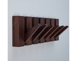 Urban State Piano kapstok - donker hout - wandkapstok - 6 haken - kapstok hangend - walnoot finish