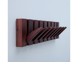 Urban State Piano kapstok - donker hout - wandkapstok - 8 haken - kapstok hangend - walnoot finish