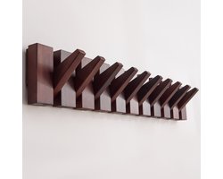 Urban State Piano Kapstok - wandkapstok - keys - 10 haken - kapstok hangend - walnoot finish