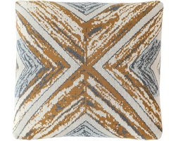 Urbane Hide Gemêleerd Gebreide Kussenhoes - 45x45 cm - 100% Katoen - Sierkussenhoes Olijfgroen-Grijs - Modern Woonaccessoire (Zonder Binnenkussen)