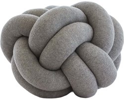 Urbane Hide | Kussen | Sierkussen | 30x30 cm | Knot Gebreid | Katoen | Lichtgrijs Melange | Wonen | Woonaccessoires