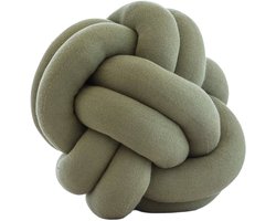 Urbane Hide | Kussen | Sierkussen | 30x30 cm | Knot Gebreid | Katoen | Pistachegroen | Wonen | Woonaccessoires