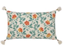 Urbane Hide | Kussenhoezen | Kussenhoes | Kussenhoesjes | Sierkussen | 35x60 cm | Botanische met Kwastjes | Katoen en acryl | Crème | Zonder binnenkussen