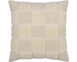 Urbane Hide | Kussenhoezen | Kussenhoes | Kussenhoesjes | Sierkussen | 45x45 cm | Aards Grid Weef | Katoen | Beige | Zonder binnenkussen