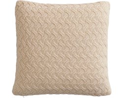 Urbane Hide | Kussenhoezen | Kussenhoes | Kussenhoesjes | Sierkussen | 45x45 cm | Criss Cross gebreide | Katoen | Beige | Zonder binnenkussen