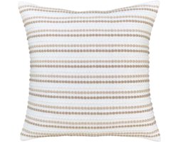 Urbane Hide | Kussenhoezen | Kussenhoes | Kussenhoesjes | Sierkussen | 45x45 cm | Nomade Streep | Katoen | Beige en Wit | Zonder binnenkussen