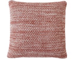 Urbane Hide Textuur Gebreide Kussenhoes - 45x45 cm - 100% Katoen - Sierkussenhoes Koffiebruin - Warm Woonaccessoire (Zonder Binnenkussen)