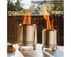 UrbanFlame Mesa XL – Rookarme Tafel Vuurkorf – Dual Fuel Hout & Pellets – Roestvrij Staal – Inclusief Standaard & Draagtas – Blauw – Compacte Buitenhaard voor Tuin, Balkon & Terras HomeByNicole