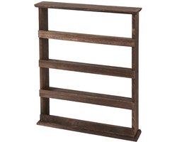 UrbanSelect Keukenplank - Wandplank - Keukenrek - Draagvermogen 5kg - 4-Laags - Eenvoudig Montage - Hout- Bruin