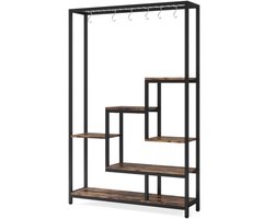UrbanSelect plantenstandaard - Plantenrek - Binnen - Plantensteun - Ladderontwerp - Metalen frame - 100x180x30 Cm - Bruin