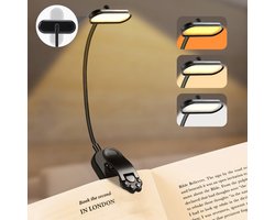 USB-C Oplaadbare Boekenlamp 3 Kleurtemperaturen Draaibare Dimmer Vierkant Ontwerp 360° Flexibele Nek Voorzien Van Een Magnetische Clip Voor Bevestiging Aan Boeken of Kleine Voorwerpen